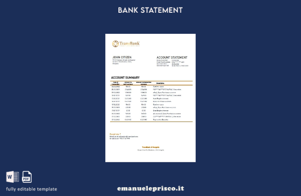 modello di parola di dichiarazione Transbank Mongolia stile verificato